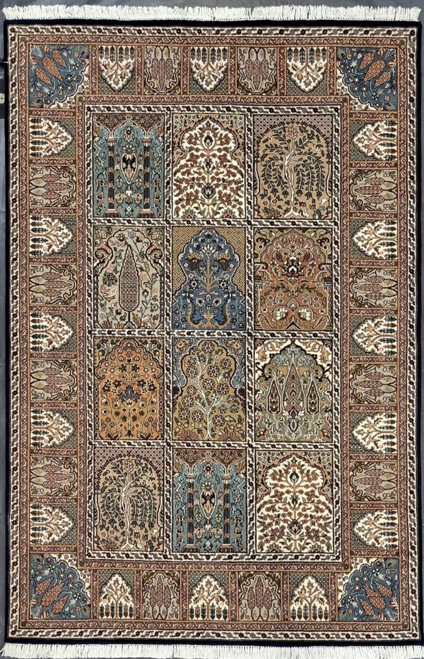 Rug Studios Teppich PASHMINA FELDER, Rechteckig, Höhe: 0 mm, Handgefertigt, 125 x 181 cm, Blau von Rug Studios