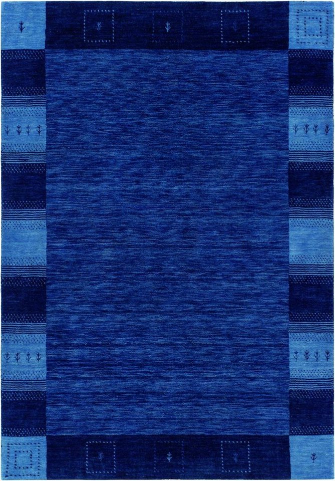 Teppich NONZA BORDÜRE, Rug Studios, Rechteckig, Höhe: 14 mm, 70 x 140 cm, blau von Rug Studios
