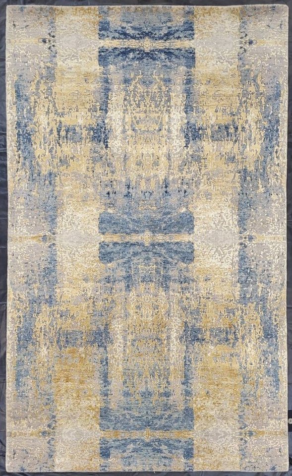 Teppich Prisma blau-gold, Rug Studios, Rechteckig, Höhe: 0 mm, 155 x 245 cm, Blau / Gold von Rug Studios