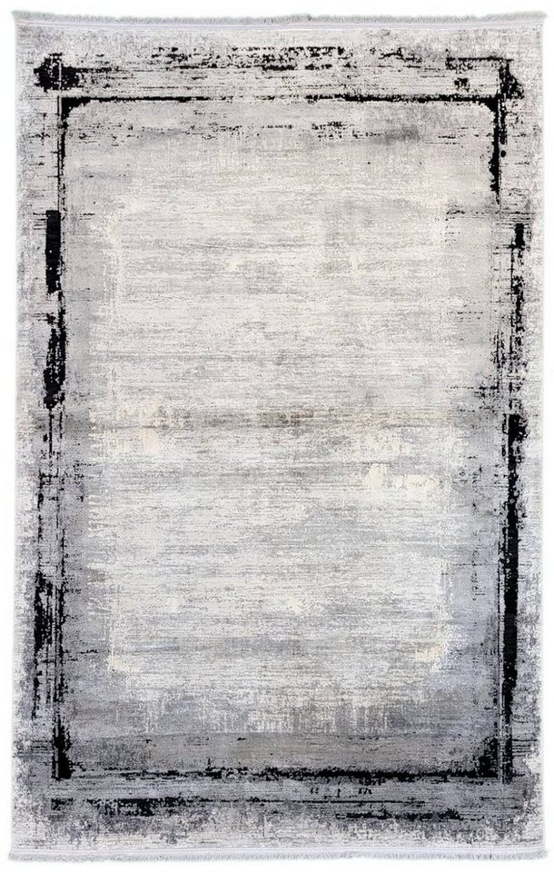 Designteppich ZUARI, Rug Studios, Rechteckig, Höhe: 12 mm, Esszimmer, Flur, Garten, Küche, modern, Schlafzimmer, Waschbar, Wohnzimmer, 40 x 60 cm, schwarz von Rug Studios