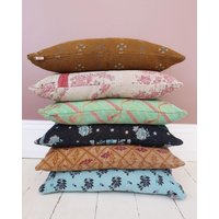 Kissenbezug 6 Stück Set Kissen, Schein, Kantha Quilt Handgemachte Kissenbezug, 40 X 24 Zoll von RugCompanyIndia