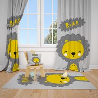 Löwe Baby Zimmer Vorhänge Kinder Vorhang Kinderzimmer Fenster Kissenbezug Geschenk von RugExclusive