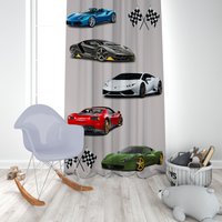 Spor Cars Baby Zimmer Vorhänge Kinder Vorhang Kinderzimmer Fenster Kissenbezug Geschenk von RugExclusive