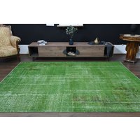 200x250 cm, Vintage Grüner Teppich, Kelim Handgemachter Wollteppich, Oushak von RugNature