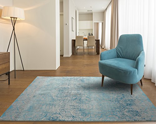 RugSmith 12341063 Moderner Teppich mit Farbverlauf, Nylon, blau, 213.36 x 152.4 x 85 cm von Rugsmith