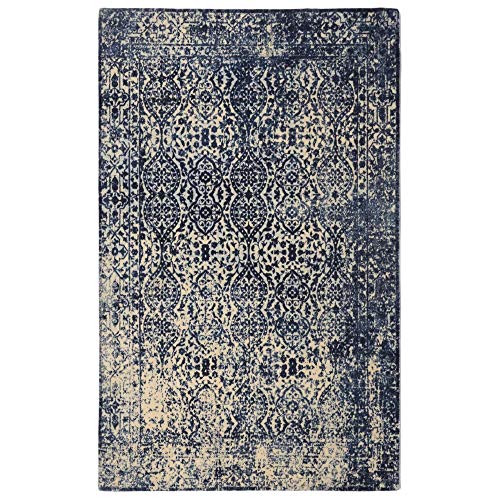 RugSmith Modern Heritage Distressed Vintage inspiriert Bereich Teppich, Nylon, Marineblau, 259.08 X Maße X 85 cm von Rugsmith