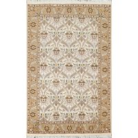 Beige Aubusson Wolle/ Seidenteppich 4x6, Handgemachter Orientteppich von RugSourceOutlet