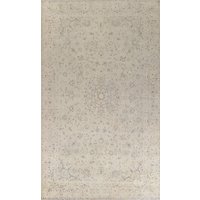 Beige Vintage Distressed Floral Teppich 9x14, Handgemachter Wollteppich von RugSourceOutlet