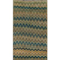 Chevron Stil Gabbeh Teppich 4x7, Handgemachter Wollteppich von RugSourceOutlet