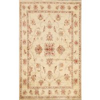 Floraler Peshawar Teppich 4x6, Handgemachter Wollteppich von RugSourceOutlet