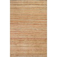 Gestreifter Wollteppich Gabbeh Area Rug 7x10, Handgemachter Teppich von RugSourceOutlet