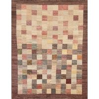 Karierte Gabbeh Area Rug 5x6 von RugSourceOutlet