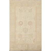 Peshawar Chobi Wollteppich 4x6, Pflanzenfarbe Handgemachter Teppich, Beige Teppich von RugSourceOutlet