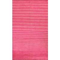 Pink Gestreifter Gabbeh Teppich 7x10, Handgemachter Wollteppich von RugSourceOutlet