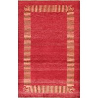 Roter Gabbeh Teppich 3x5, Handgemachter Wollteppich von RugSourceOutlet