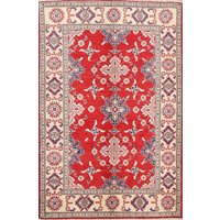 Roter Super Kazak Teppich 3x5, Handgemachter Wollteppich von RugSourceOutlet