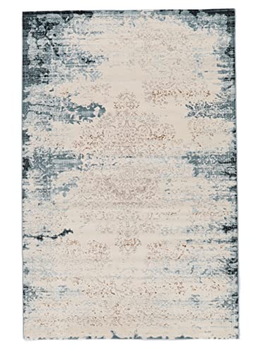 RugVista, Alaska, Teppich, Mittelflor Teppich, 230 x 350 cm, Rechteckiger, Modern, Oeko-Tex Standard 100, Polypropylene, Flur, Schlafzimmer, Küche, Wohnzimmer, Hell Blau/Cream, Mehrfarbig von RugVista