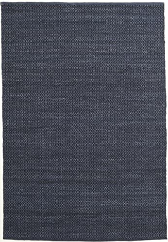 RugVista, Alva, Teppich, Mittelflor Teppich, 160 x 230 cm, Rechteckiger, Moderner Kelim Teppich, Wolle, Flur, Schlafzimmer, Küche, Wohnzimmer, Blau/Schwarz, Dunkelblau von RugVista