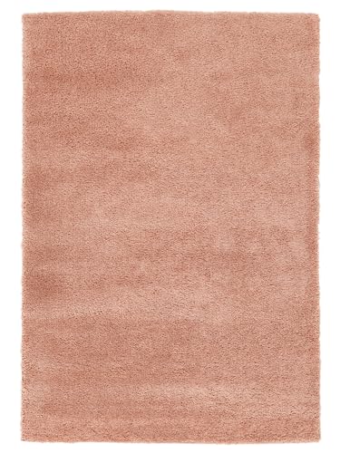 RugVista, Comfy, Kinderzimmer Teppich, 140 x 200 cm, Kinderteppich für Kinder, Spielteppich für Babys, Shaggy handwebstuhl, Maschinell hergestellt, Hochflor, Keine schädlichen Stoffe, Dusty_pink von RugVista