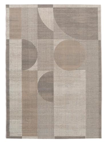 RugVista, Deco, Teppich, Kurzflor Teppich, 160 x 230 cm, Rechteckiger, Modern, Oeko-Tex Standard 100, Polypropylene, Flur, Schlafzimmer, Küche, Wohnzimmer, Beige/Grau, Mehrfarbig von RugVista