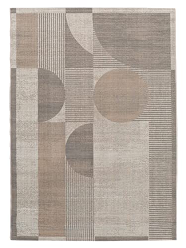 RugVista, Deco, Teppich, Kurzflor Teppich, 240 x 340 cm, Rechteckiger, Modern, Oeko-Tex Standard 100, Polypropylene, Flur, Schlafzimmer, Küche, Wohnzimmer, Beige/Grau, Schwarz von RugVista