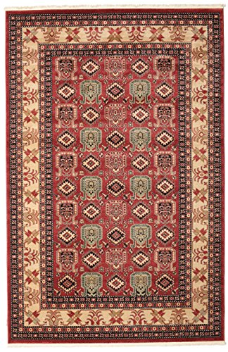 RugVista, Kazak Simav, Teppich, Mittelflor Teppich, 200 x 300 cm, Rechteckiger, Orientalischer Teppich, Oeko-Tex Standard 100, Polypropylene, Flur, Schlafzimmer, Küche, Wohnzimmer, Rot/Rost von RugVista