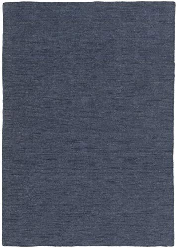 RugVista, Kelim Loom, Teppich, Mittelflor Teppich, 160 x 230 cm, Rechteckiger, Moderner Kelim Teppich, Wolle, Flur, Schlafzimmer, Küche, Wohnzimmer, Denim Blau, Blau von RugVista