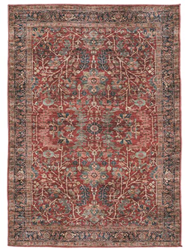 RugVista, Khalifa Oriental, Teppich, 120 x 180 cm, Rechteck, Kurzflor, Modern, Oeko-TEX Standard 100, Wohnzimmer, Schlafzimmer, Esszimmer/Küche, Flur, Büro, Nur chemisch reinigen, Rot von RugVista