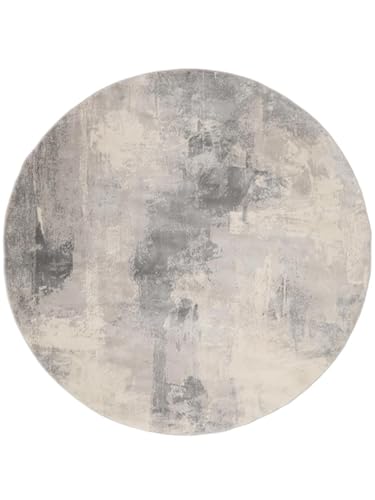 RugVista, Mila, Teppich, Mittelflor, ∅ 200 cm, Rund, Modern, Oeko-Tex Standard 100, Polypropylene, Flur, Schlafzimmer, Küche, Wohnzimmer, Grau, Grau von RugVista
