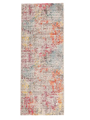 RugVista, Monet, Teppich, Mittelflor, 80 x 200 cm, Läufer, Modern, Oeko-Tex Standard 100, Polypropylene, Flur, Schlafzimmer, Küche, Wohnzimmer, Mehrfarbig, Mehrfarbig von RugVista