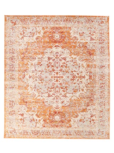 RugVista, Nadia, Teppich, Kurzflor Teppich, 250 x 300 cm, Rechteckiger, Modern, Oeko-Tex Standard 100, Polypropylene, Flur, Schlafzimmer, Küche, Wohnzimmer, Orange, Dunkelbraun von RugVista