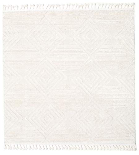 RugVista, Taj, Teppich, Mittelflor, 200 x 200 cm, Quadratisch, Oeko-Tex Standard 100, Polyester, Flur, Schlafzimmer, Küche, Wohnzimmer, Cream, Beige von RugVista