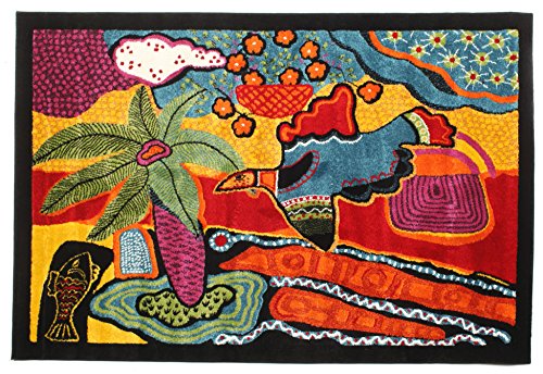 RugVista, Tomorrow is Another Day, Teppich, Mittelflor, 140 x 200 cm, Rechteckiger, Modern, Oeko-Tex Standard 100, Polypropylene, Flur, Schlafzimmer, Küche, Wohnzimmer, Schwarz/Grau, Schwarz von RugVista