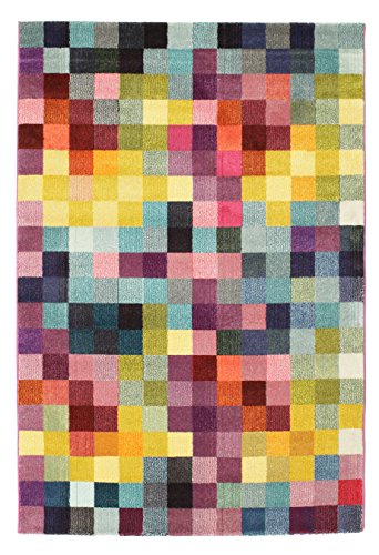 RugVista, Torrent, Teppich, Mittelflor, 160 x 230 cm, Rechteckiger, Modern, Oeko-Tex Standard 100, Polypropylene, Flur, Schlafzimmer, Küche, Wohnzimmer, Schwarz/Grau, Mehrfarbig von RugVista