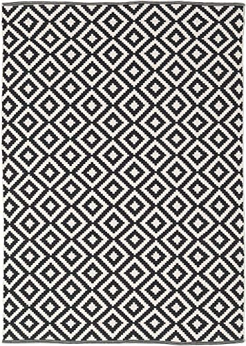 RugVista, Torun, Teppich, Mittelflor Teppich, 140 x 200 cm, Rechteckiger, Moderner Kelim Teppich, Wolle, Flur, Schlafzimmer, Küche, Wohnzimmer, Schwarz/Neutral, Schwarz von RugVista