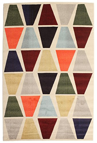 RugVista, Triangel 2, Teppich, Mittelflor, 200 x 300 cm, Rechteckiger, Modern, Oeko-Tex Standard 100, Polypropylene, Flur, Schlafzimmer, Küche, Wohnzimmer, Braun/Hellbraun/Gelb, Dunkelbraun von RugVista