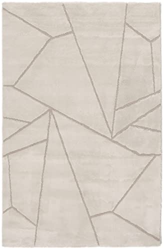 RugVista, Zaferi, Teppich, Mittelflor, 160 x 230 cm, Rechteckiger, Modern, Oeko-Tex Standard 100, Polyester, Flur, Schlafzimmer, Küche, Wohnzimmer, Cream/Beige, Braun von RugVista