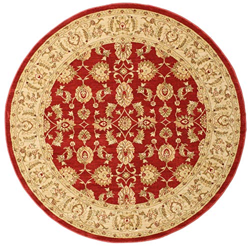 RugVista, Ziegler Kaspin, Teppich, Mittelflor Teppich, ∅ 200 cm, Rund, Orientalischer Ziegler Teppich, Oeko-Tex Standard 100, Polypropylene, Flur, Schlafzimmer, Küche, Wohnzimmer, Rot, Rost/Rot von RugVista