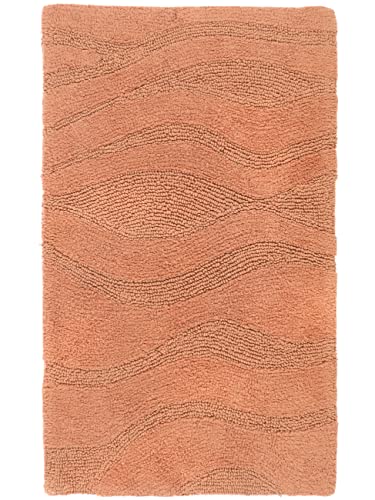 RugVista Badematte Breeze, 80 x 50 cm, Rechteckig, Mittelflor, Anti-Rutsch, Moderner Badteppich, Maschinenwaschbar bis 30°C, 100% Baumwolle, Terra von RugVista