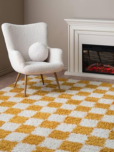 RugVista Chessie Teppich - Gelb/Naturweiß 100x160 Moderner von RugVista