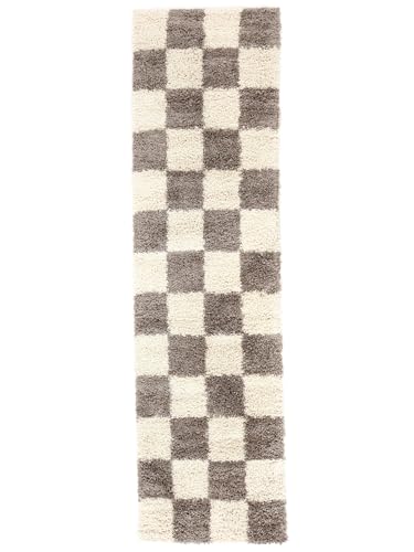 RugVista Chessie Teppich - Greige/Naturweiß Teppich 80x300 Moderner, Läufer Teppich von RugVista