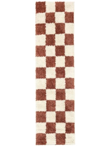RugVista Chessie Teppich - Rost/Naturweiß Teppich 80x300 Moderner, Läufer Teppich von RugVista