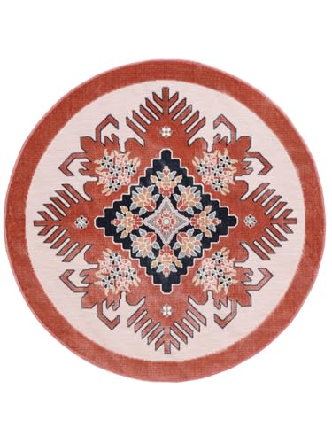 RugVista Fari Kilim Teppich - Rosa Ø 150 von RugVista