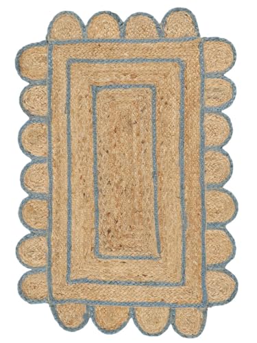 RugVista Mia, In & Outdoor-Teppich, 120 x 80 cm, Niedriger Stapel, Diele, Patio, Nur chemische Reinigung, UV-beständig, Beige/Blau RugVista Mia, In & Outdoor-Teppich, 120 x 80 cm, Niedriger Stapel, Diele, Patio, Nur chemische Reinigung, UV-beständig, Beige/Blau von RugVista