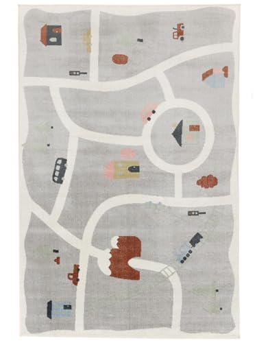 RugVista Road map Teppich - Hellgrau/Mehrfarbig Teppich 100x160 Orientteppich von RugVista