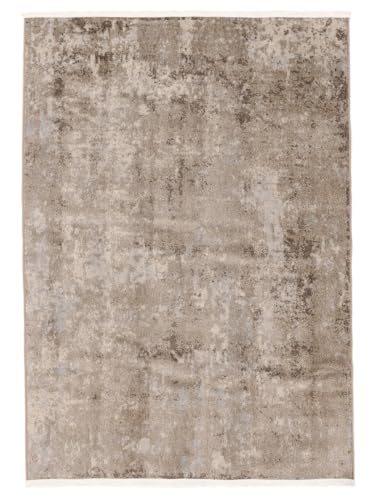 RugVista RugVista Solo, Teppich, Moderne Teppiche, 300 x 200 cm, Rechteckig, Kurzflorer, Wohnzimmer, Esszimmer, Schlafzimmer, Maschinenwäsche, oeko_tex_100, Beige/Grau von RugVista