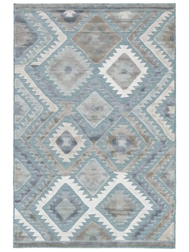 RugVista Sabine Teppich - Blau 100x160 Moderner von RugVista