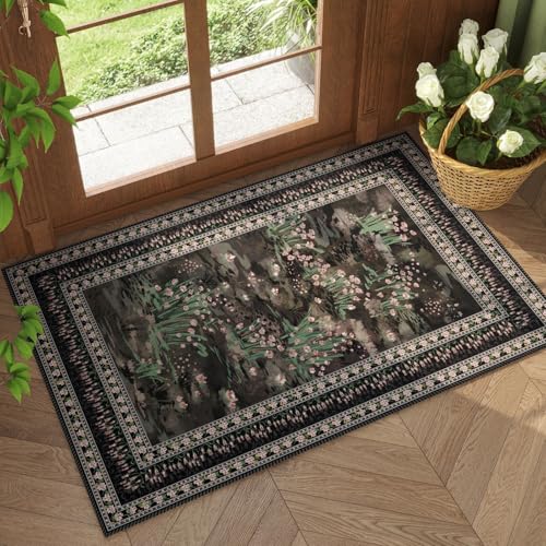Rugcomf Teppich im Impressionisten-Stil, Vintage-Fußmatte, maschinenwaschbar, kleiner Teppich, rutschfest, niedriger Flor, Überwurf, Teppiche für Eingangsbereich, Küche, Haustür, Inneneingang Rugcomf Teppich im Impressionisten-Stil, Vintage-Fußmatte, maschinenwaschbar, kleiner Teppich, rutschfest, niedriger Flor, Überwurf, Teppiche für Eingangsbereich, Küche, Haustür, Inneneingang von Rugcomf