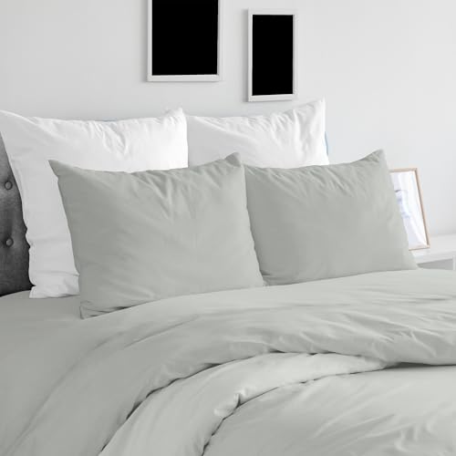 Ruggeri - Bettwäsche-Set – 100% Reine Baumwolle – Made in Italy – Kollektion Let's Color! (Doppelbett, Grau) von Ruggeri