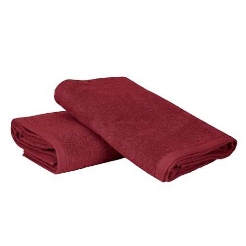 Ruggeri - Set 2 Dusch- und Badetücher 70 x 140 cm - 100% Reine Baumwolle extra weich - Handtuch-Kollektion - Let's Color! (Rot) von Ruggeri